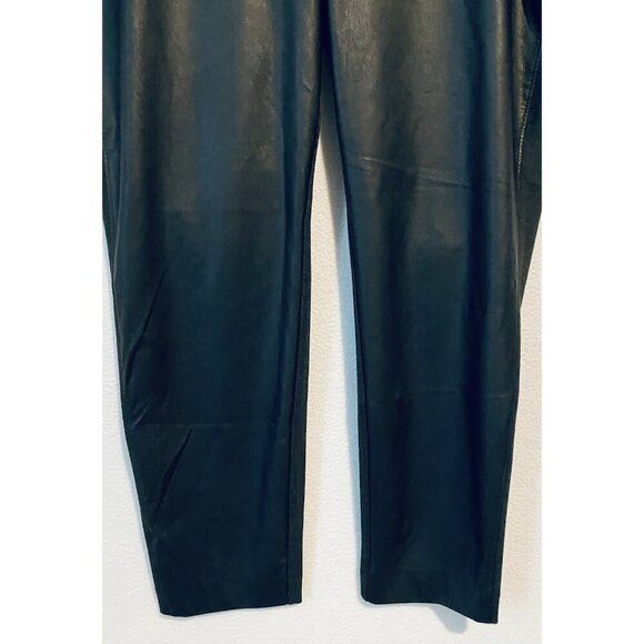 Chicos Pants Womens XL Charcoal Gray Faux Leather Front Ponte Leggings Classic - Picture 3 of 7
